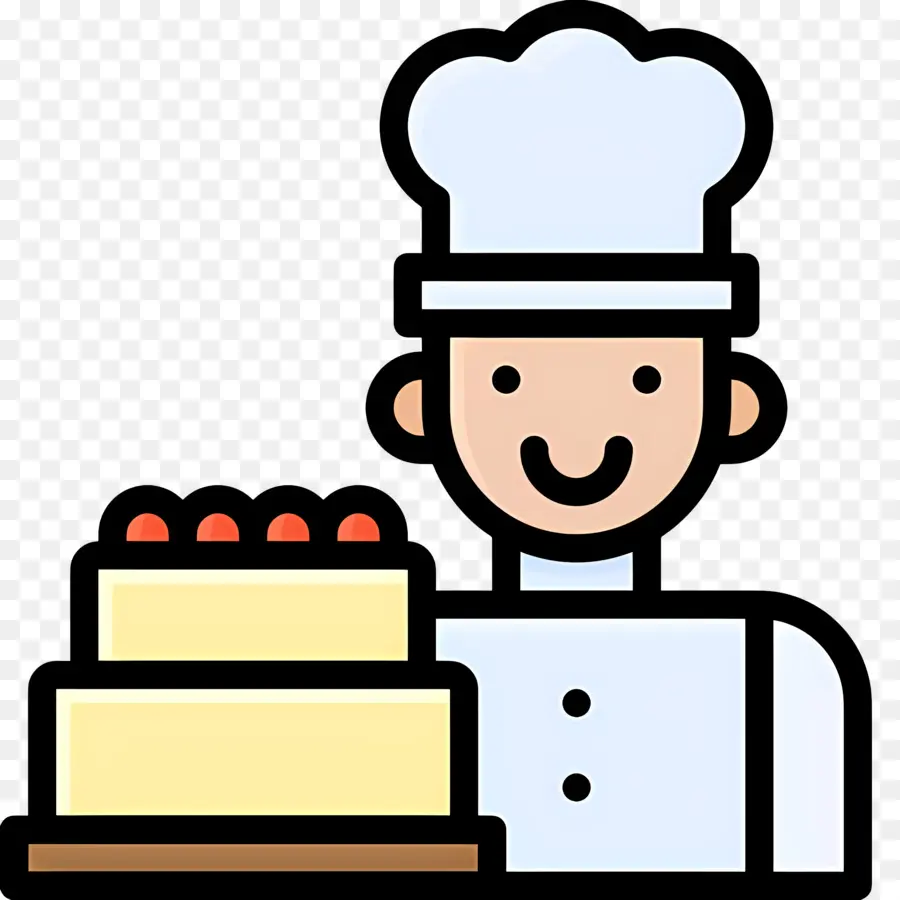 Cocinero，Chef Con Pastel PNG