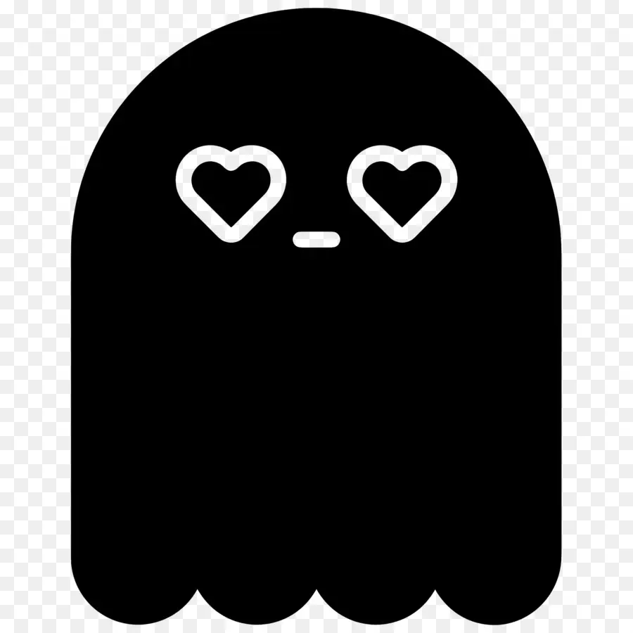 Emoji Fantasma，Fantasma Con Ojos De Corazón PNG