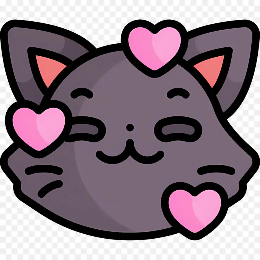 Emoji De Gato，Gato Con Corazones PNG