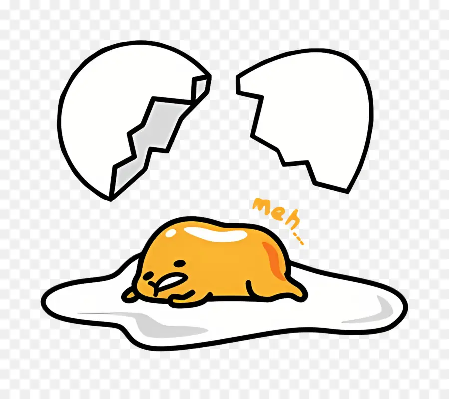 Gudetama，Huevo Perezoso Con Cáscara De Huevo PNG