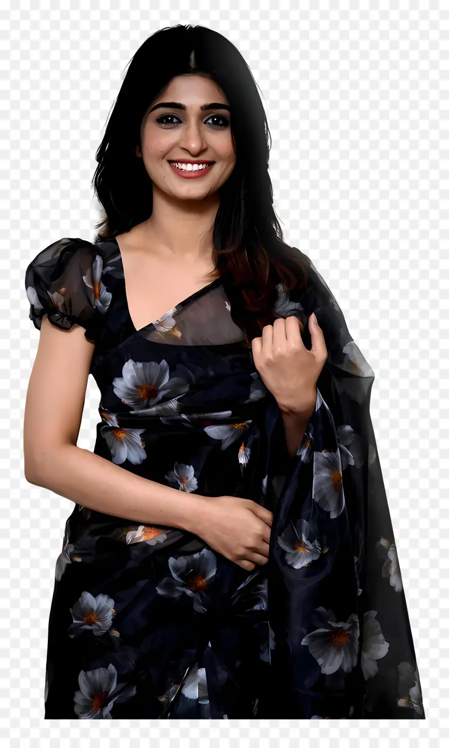 Aditi Prabhudev，Mujer En Vestido De Flores PNG