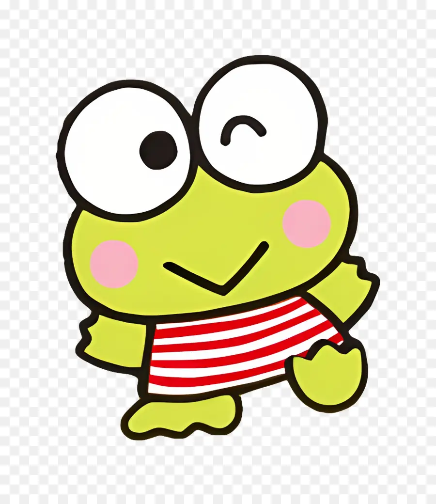 Keroppi，Rana Verde Con Camisa Roja PNG