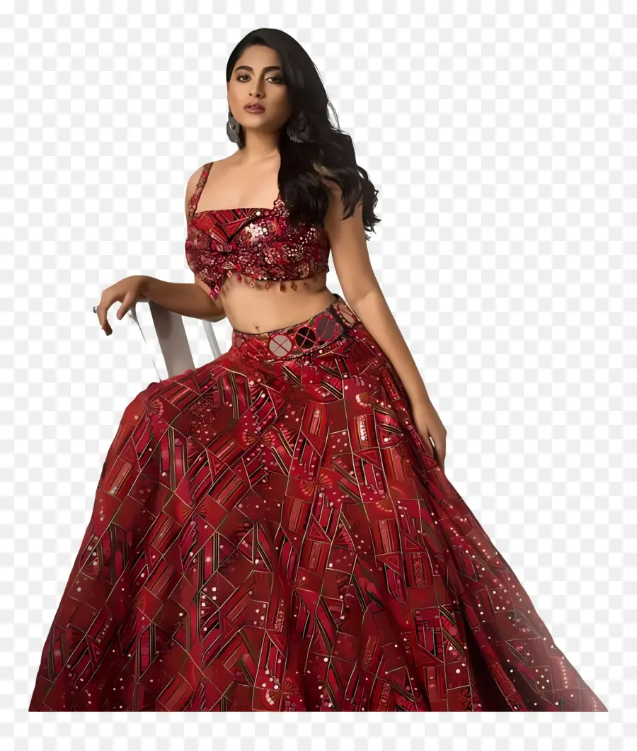 Nishvika Naidu，Lehenga Roja PNG