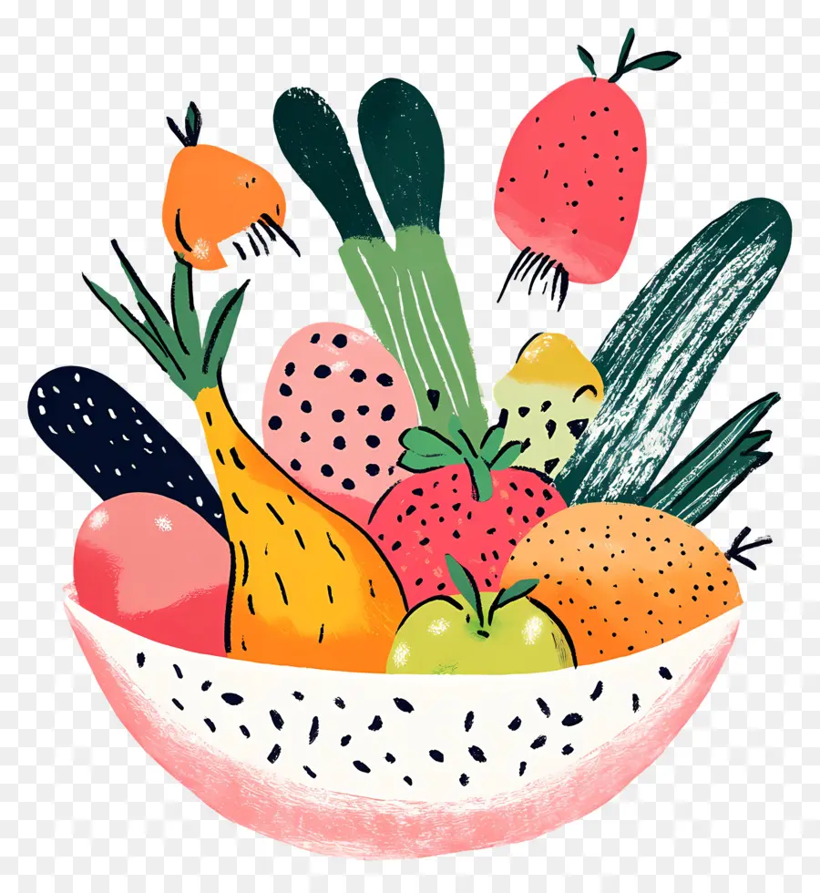 Frutas Y Verduras，Tazón De Verduras Y Frutas PNG