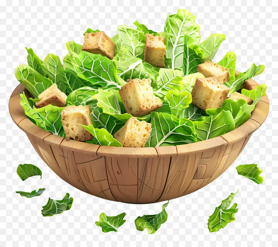 Ensalada Cesar，Ensalada Con Picatostes PNG