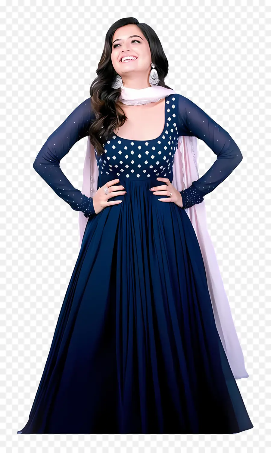 Ashika Ranganath，Vestido Azul PNG