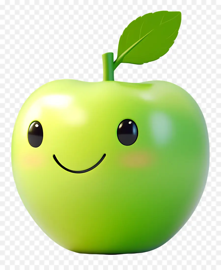 Manzana Verde，Sonriente PNG