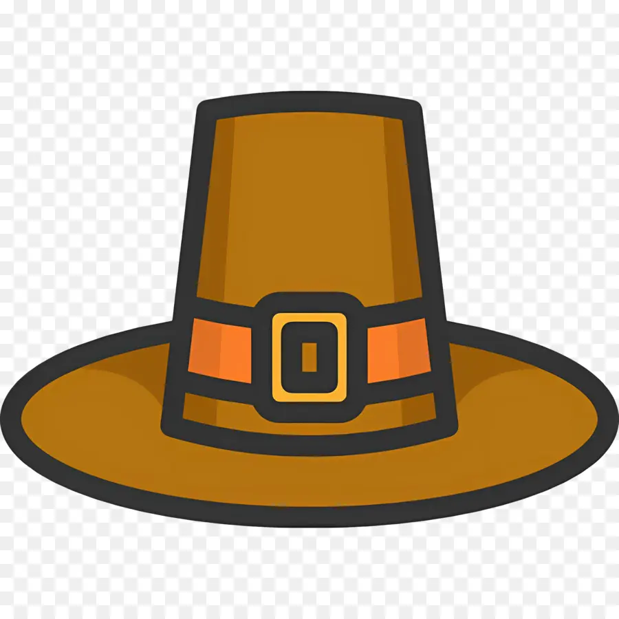 Sombrero De Acción De Gracias，Sombrero De Peregrino Naranja PNG