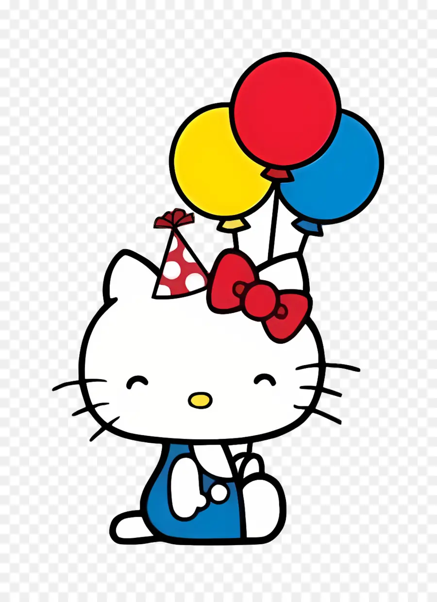 Hola Gatito，Gato Blanco Con Globos PNG