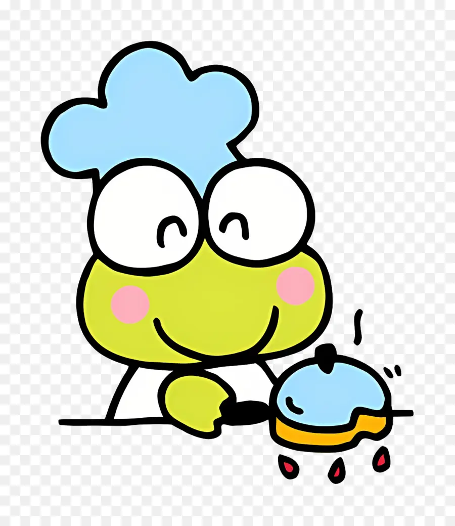 Keroppi，Chef Rana Con Pastel PNG