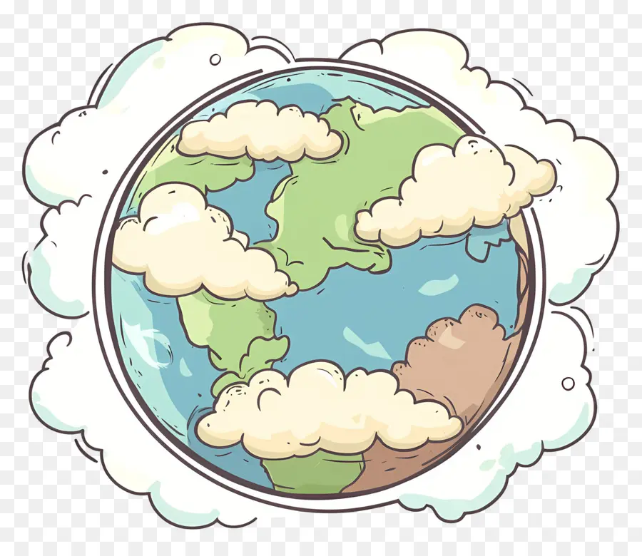 Planeta Tierra，Tierra Con Nubes PNG