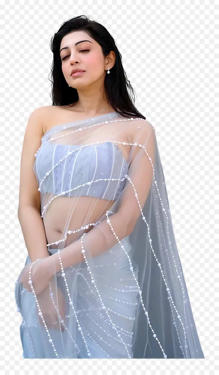 Pranitha Subhash，Mujer En Sari PNG