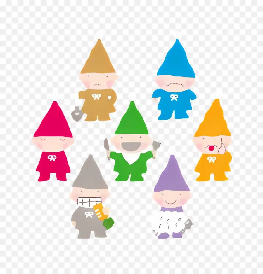 Siete Enanitos Tontos，Gnomos Coloridos PNG