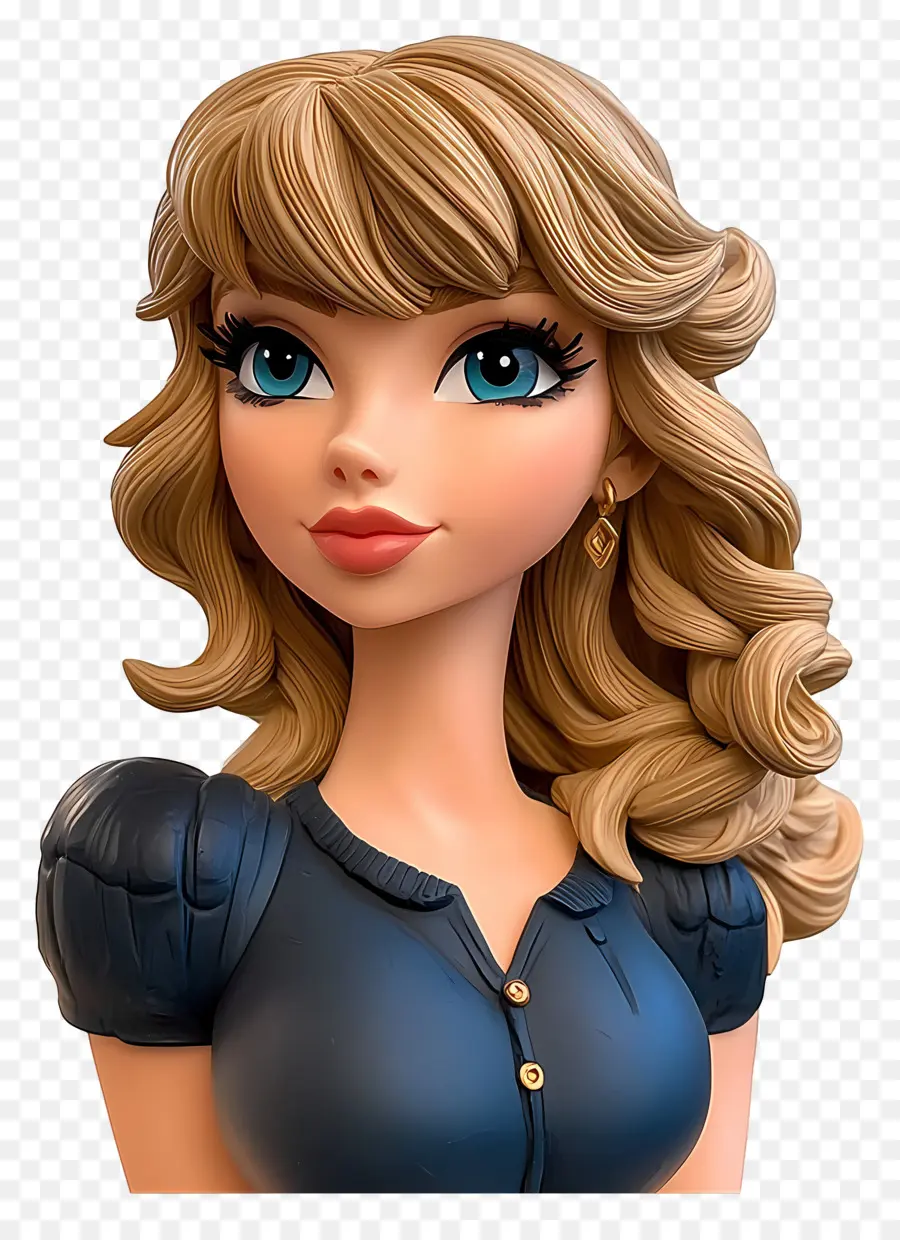 Taylor Swift，Mujer De Dibujos Animados Con Rizos PNG