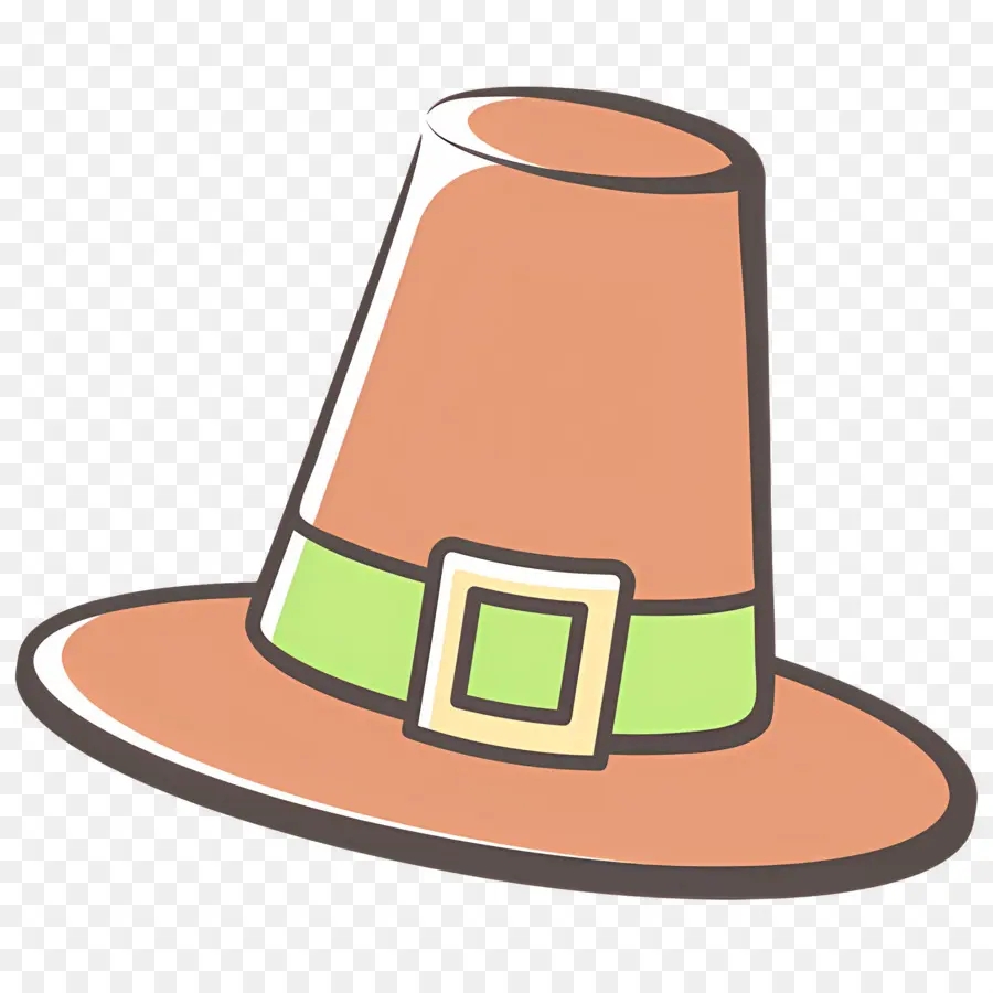 Sombrero De Acción De Gracias，Sombrero De Peregrino Naranja PNG