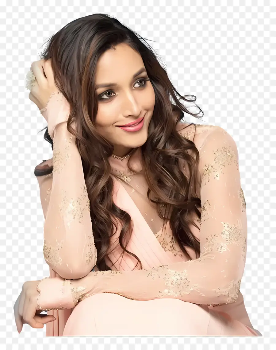 Srinidhi Shetty，Vestido Rosa PNG