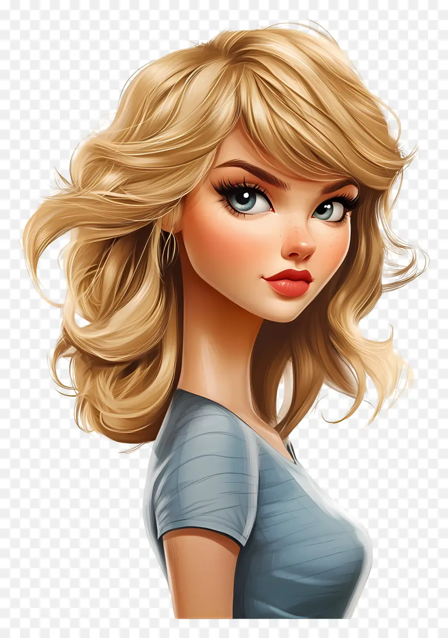 Taylor Swift，Mujer Rubia De Dibujos Animados PNG