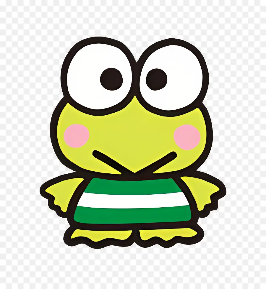 Keroppi，Rana Verde Con Camisa Roja PNG