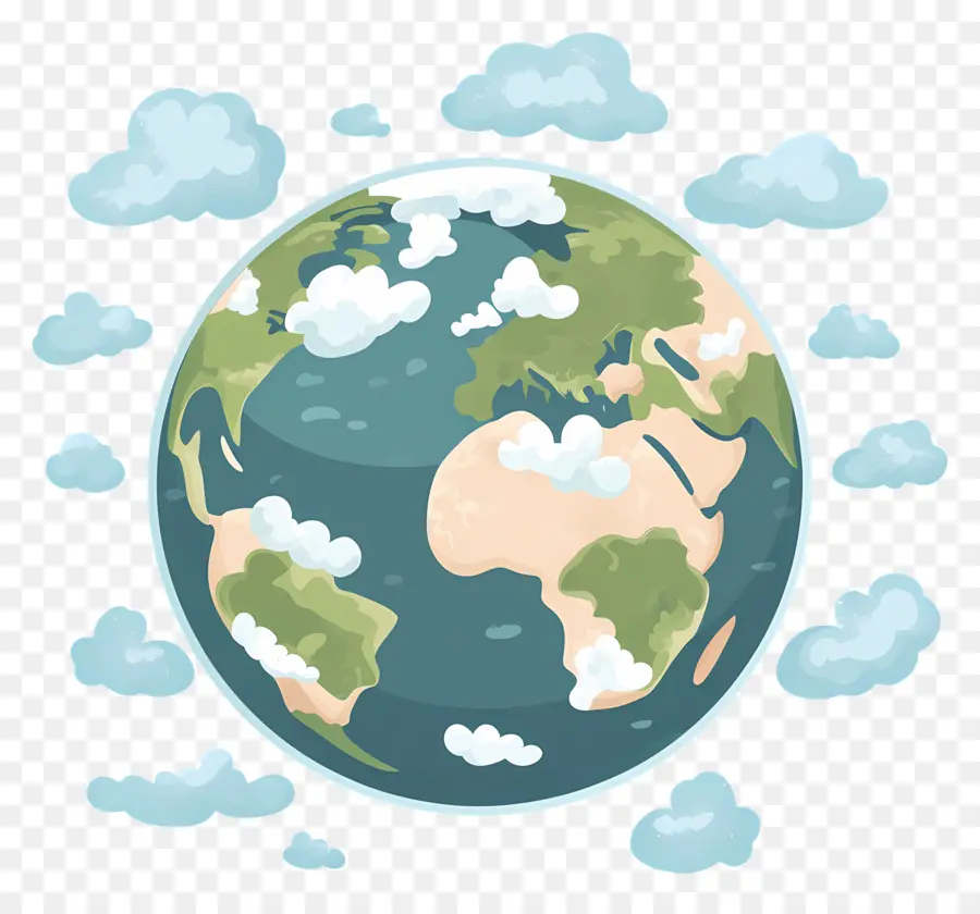 Planeta Tierra，Tierra Con Nubes PNG