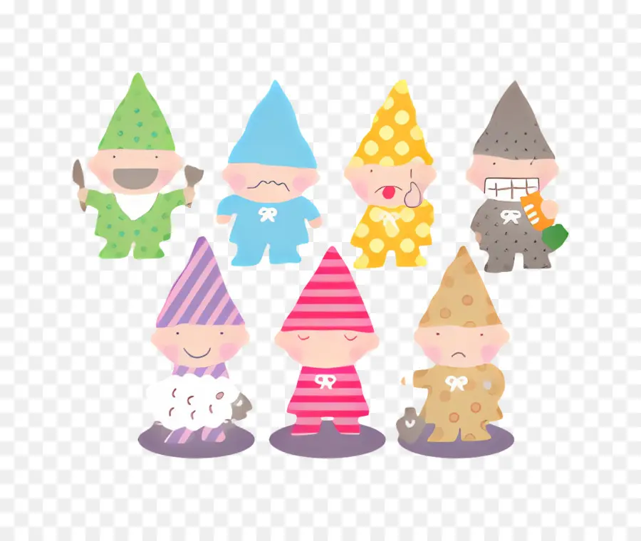 Siete Enanitos Tontos，Gnomos Coloridos PNG