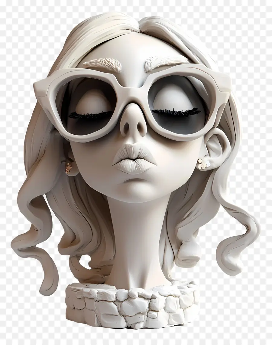 Lady Gaga，Escultura De Un Personaje Con Gafas De Sol PNG