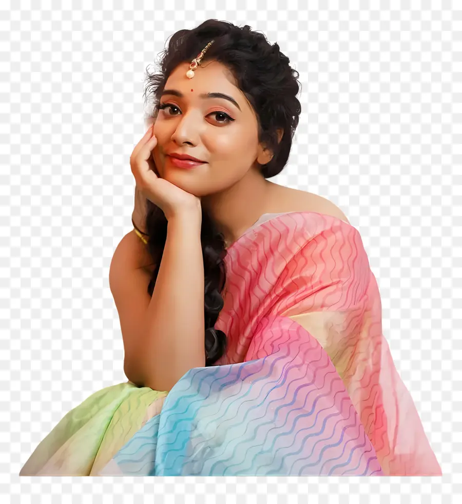 Priyanka Thimmesh，Sari Colorido PNG