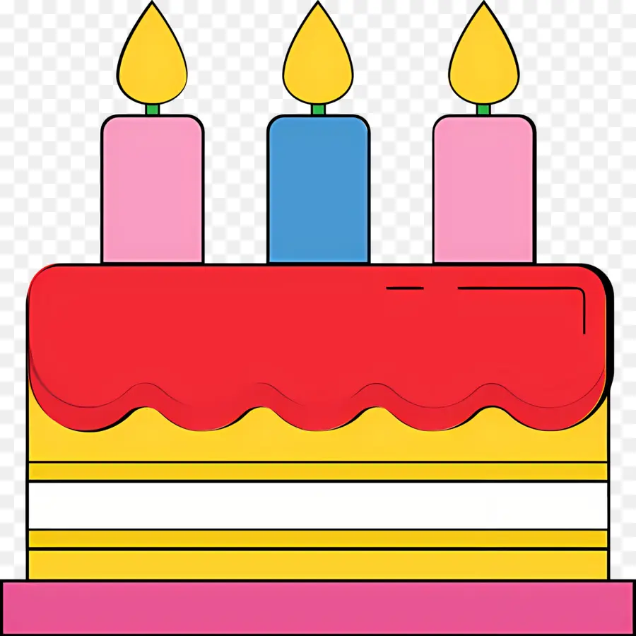 Torta De Cumpleaños，Pastel Colorido PNG