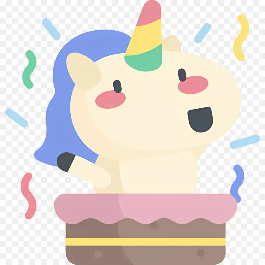 Torta De Cumpleaños，Lindo Unicornio PNG