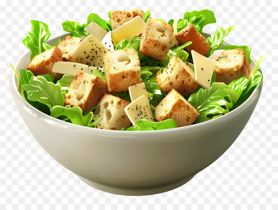 Ensalada Cesar，Ensalada Con Picatostes PNG