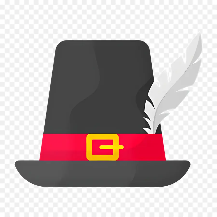 Sombrero De Acción De Gracias，Sombrero De Peregrino Con Pluma PNG