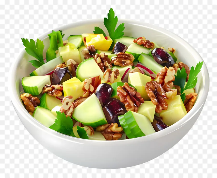 Ensalada Waldorf，Ensalada De Nueces Y Frutas PNG