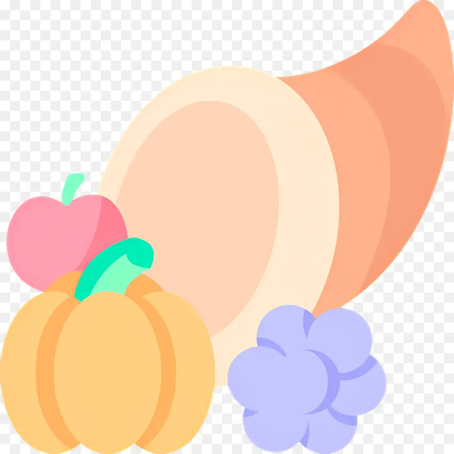 Cornucopia De Acción De Gracias，Cornucopia Con Frutas PNG