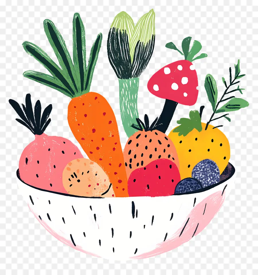 Frutas Y Verduras，Tazón De Verduras Y Frutas PNG