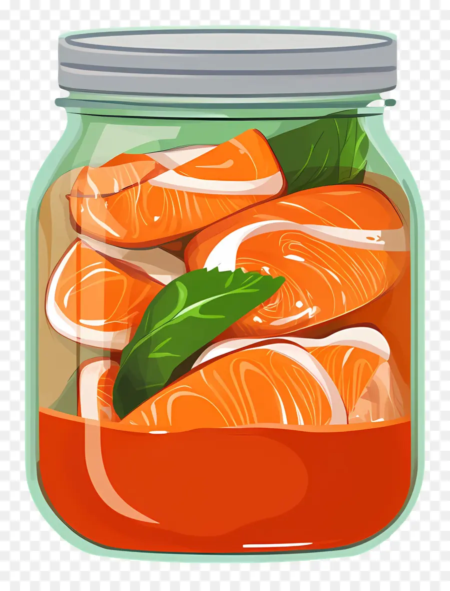 Tarro De Kimchi，Salmón En Tarro PNG