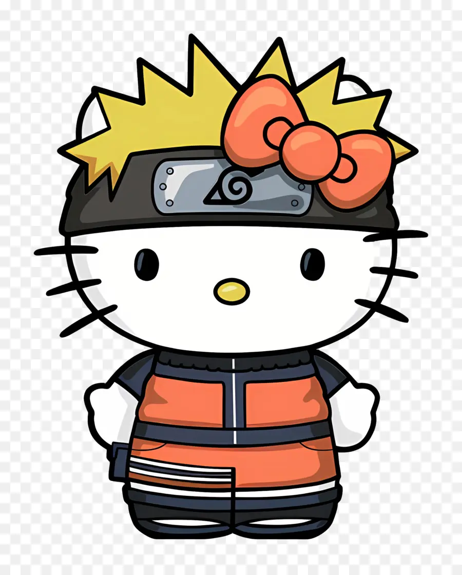 Hola Gatito，Hello Kitty Vestida De Ninja PNG