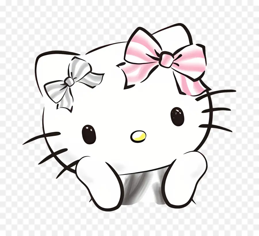 Hola Gatito，Gato Blanco Con Lazos PNG