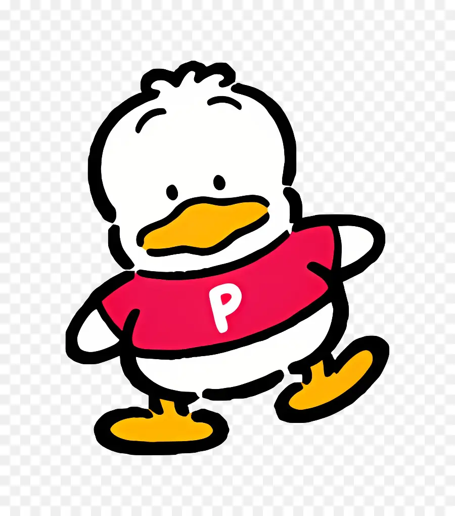 Pekkle，Pato Con Camisa Roja PNG