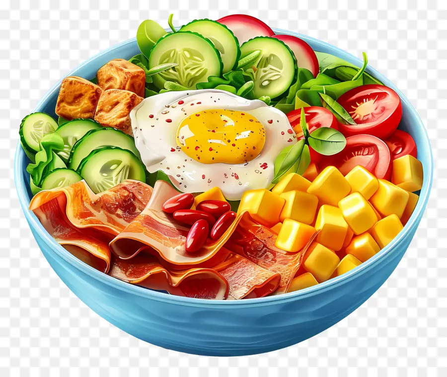 Ensalada Cobb，Tazón De Desayuno PNG