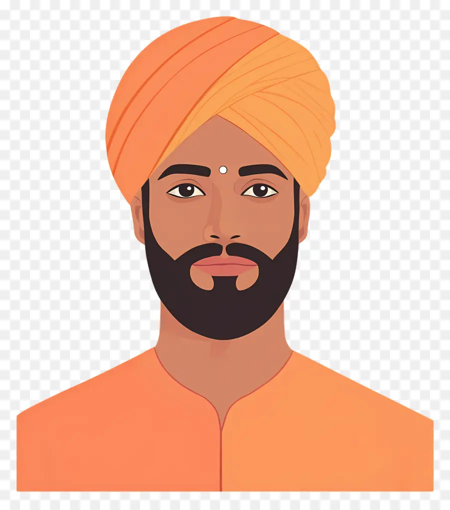 Turbante Indio，Hombre Con Traje Tradicional PNG