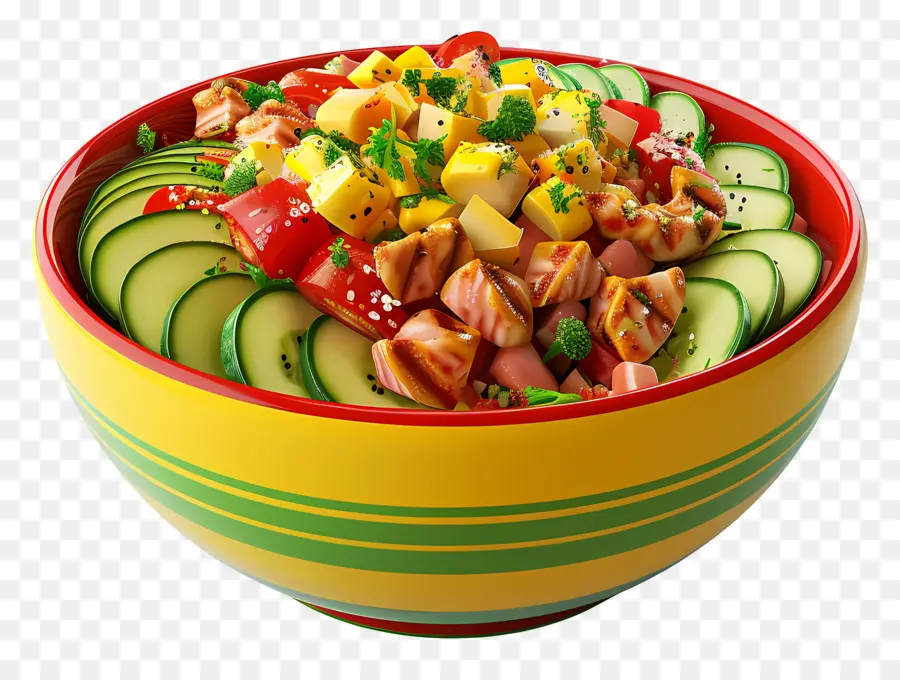 Ensalada Cobb，Ensaladera Vibrante PNG