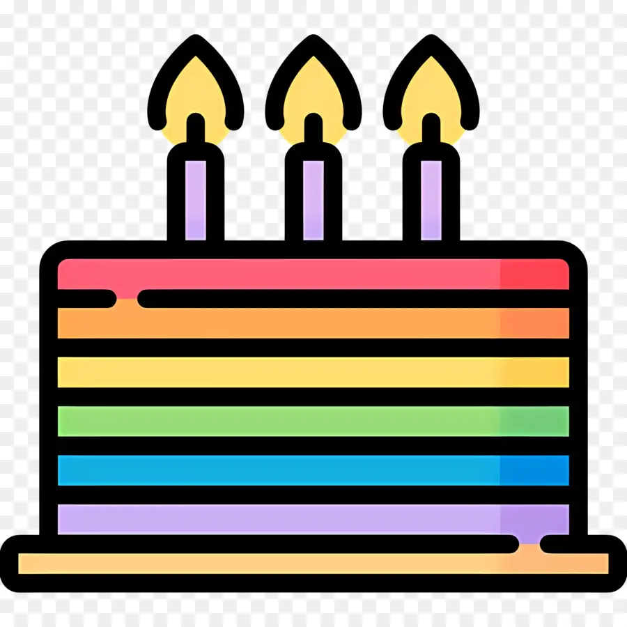 Torta De Cumpleaños，Pastel Arcoiris PNG