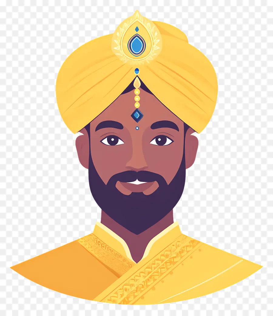 Turbante Indio，Hombre Con Traje Tradicional PNG