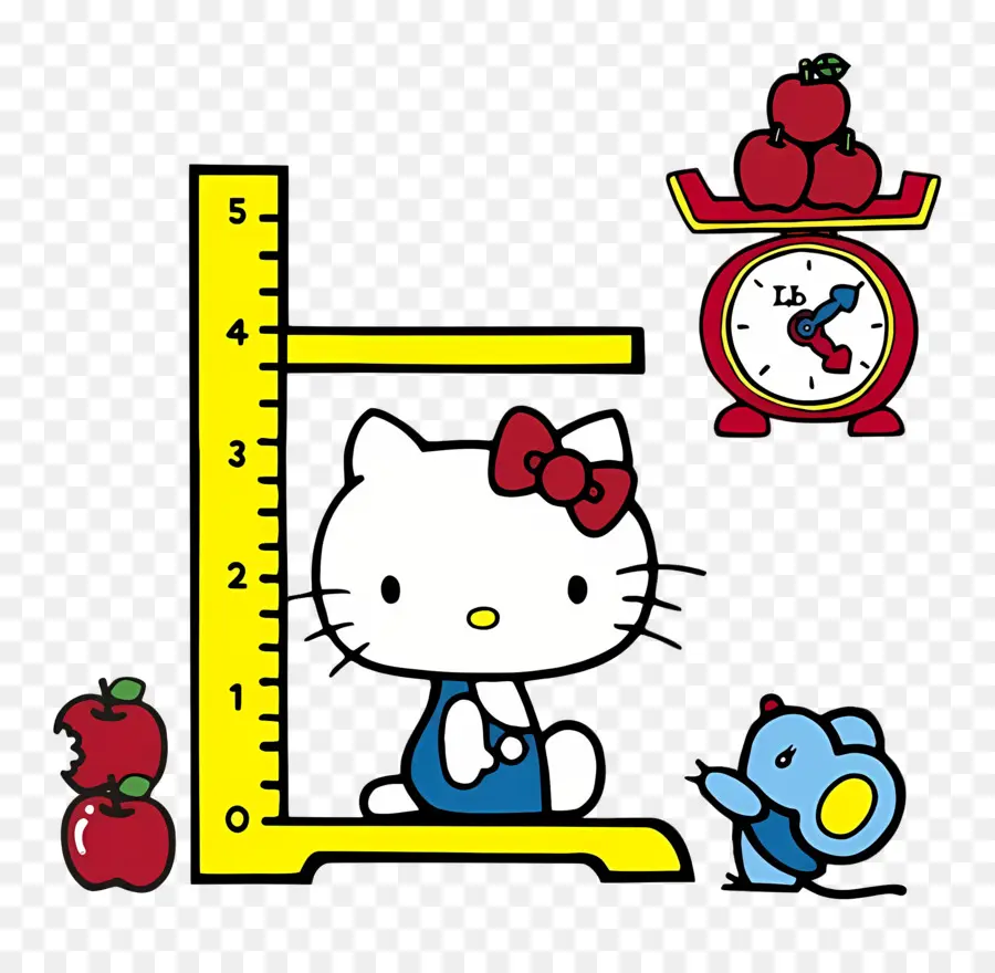 Hola Gatito，Hello Kitty Con Escala De Medición PNG