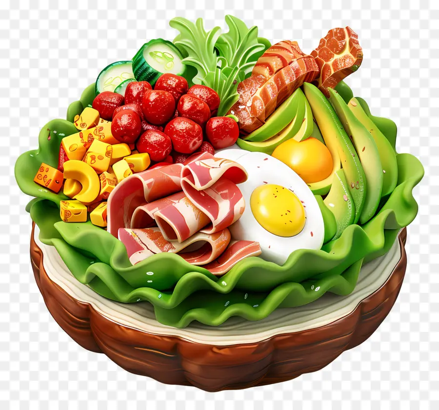 Ensalada Cobb，Plato De Ensalada Gourmet PNG