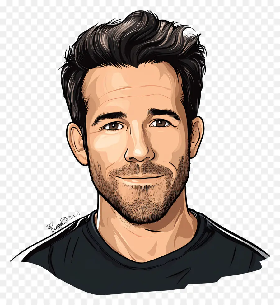 Ryan Reynolds，Hombre De Dibujos Animados Con Barba PNG