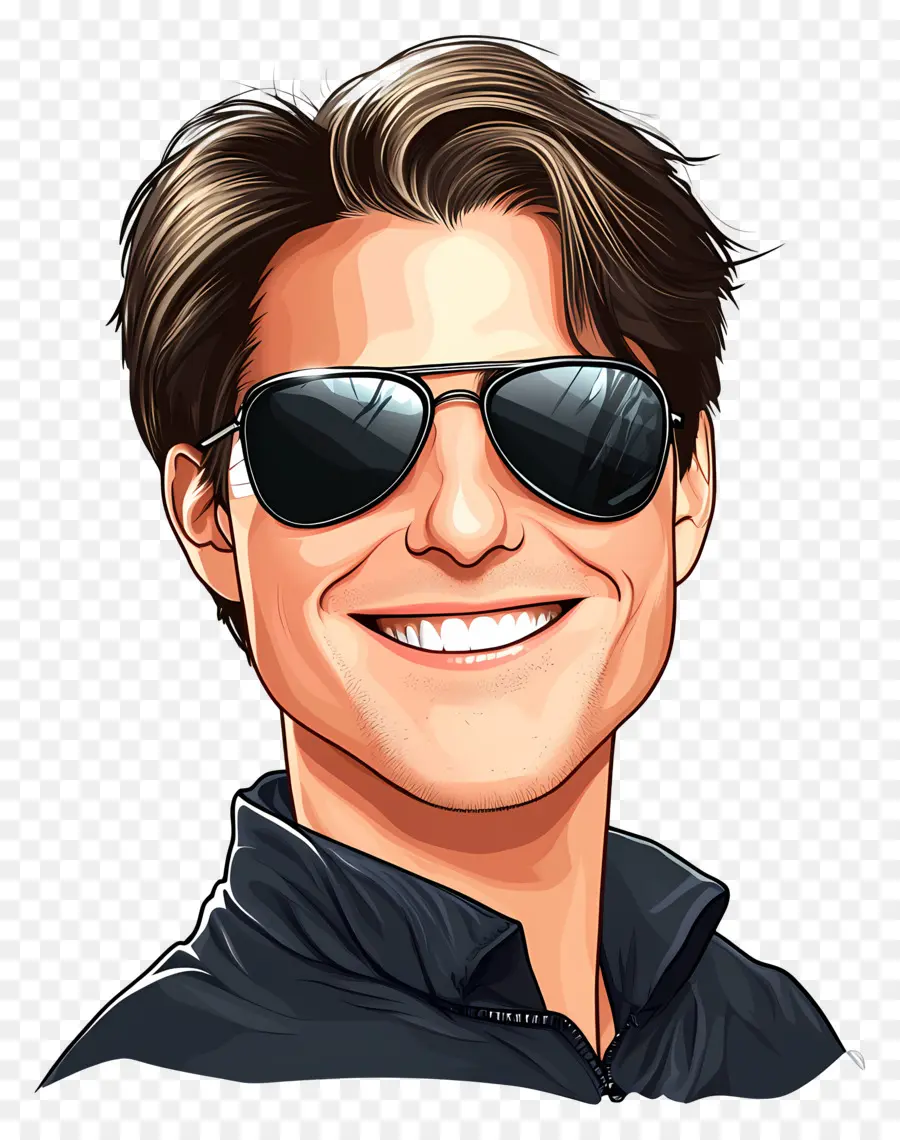 Tom Crucero，Hombre De Dibujos Animados Con Gafas De Sol PNG