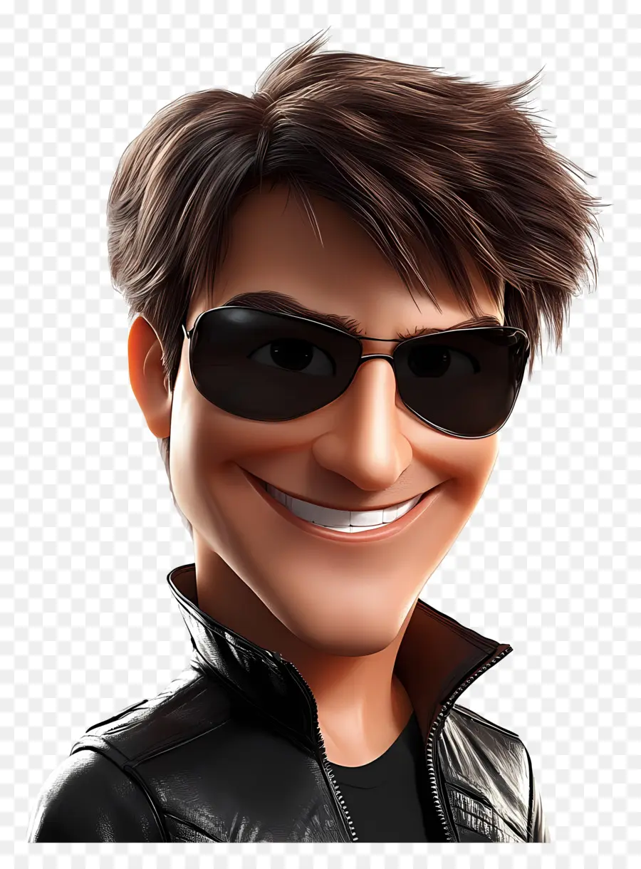 Tom Crucero，Hombre De Dibujos Animados Con Gafas De Sol PNG