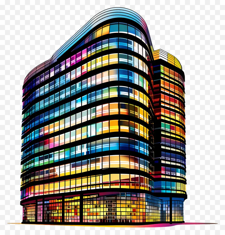 Edificio De Oficinas，Edificio Colorido PNG