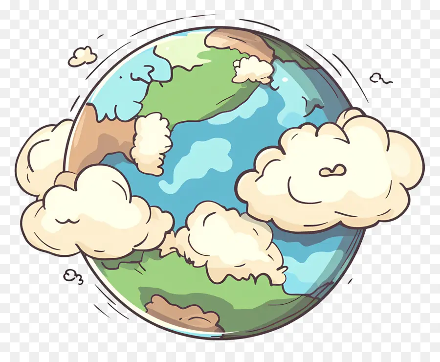 Planeta Tierra，Tierra Con Nubes PNG