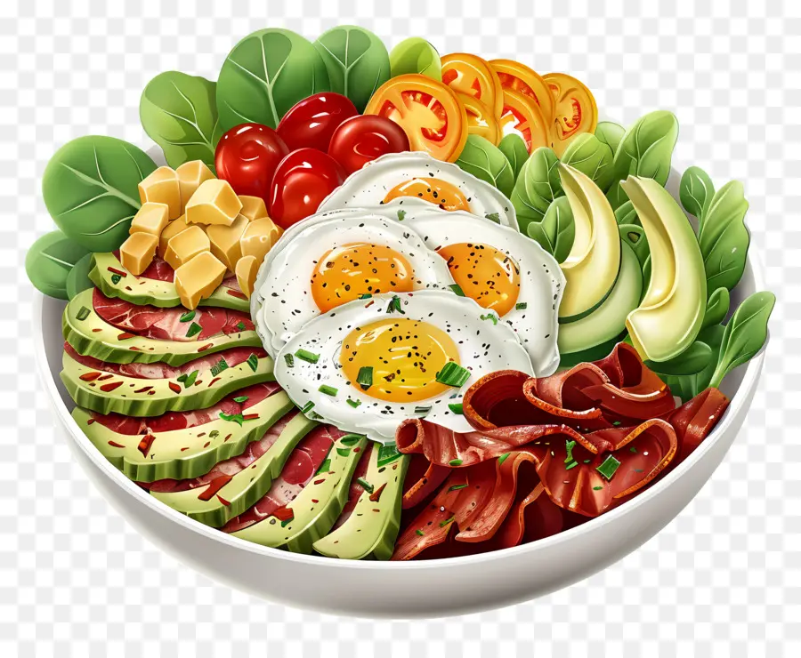 Ensalada Cobb，Ensaladera Colorida PNG